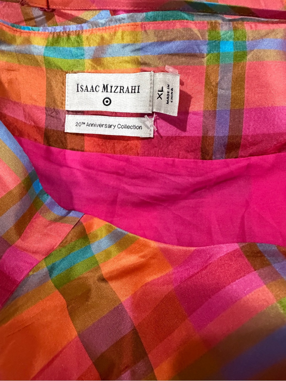 Isaac Mizrahi Plaid Silk dress size XL - Picture 4 of 5